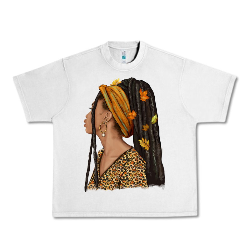 Fall Afro Woman Urban Heavy Tee by NancyCooperArtShop | Teevron