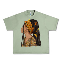 Oil Green Fall afro woman Urban Heavy Tee - NancyCooperArtShop