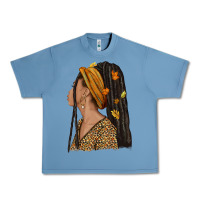 Pebble Blue Fall afro woman Urban Heavy Tee - NancyCooperArtShop