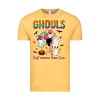 Vintage Mustard Ghouls just wanna have fun Vintage Tee - NancyCooperArtShop
