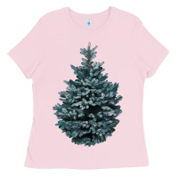 Bubblegum Pink Colorado Blue Spruce Ladies Tee - RanaPortraitStore