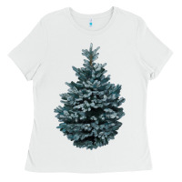 White Colorado Blue Spruce Ladies Tee - RanaPortraitStore
