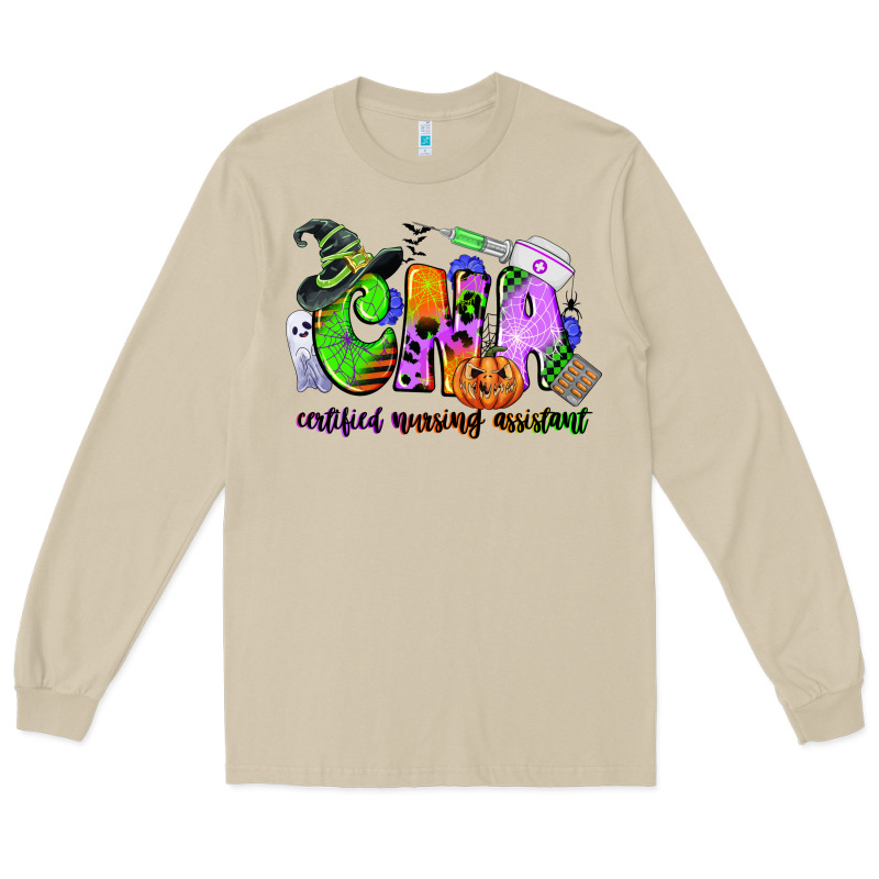 Cna Certified Nursing Assistant Halloween Long Sleeve Tee by CowGirlArtShop | Teevron