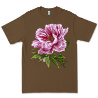 Cacao Peony Flower Illustrations Premium Tee - LillyAllenDesigns