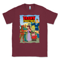 Burgundy drawn together Classic Tee - lanVoArt
