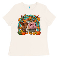 Bone Fall Cow Rainbow Ladies Tee - LillyAllenDesigns