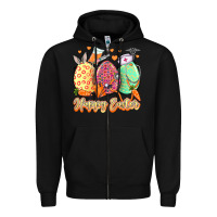 Black Happy Easter Eggs Nurse Zipper Hoodie - LillyAllenDesigns