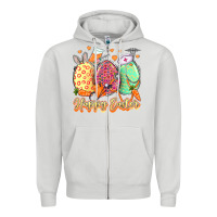 Dove Grey Happy Easter Eggs Nurse Zipper Hoodie - LillyAllenDesigns