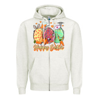 Oatmeal Heather Happy Easter Eggs Nurse Zipper Hoodie - LillyAllenDesigns
