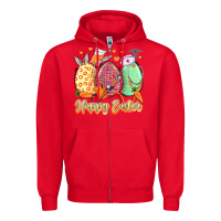 Red Happy Easter Eggs Nurse Zipper Hoodie - LillyAllenDesigns