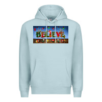 Blue Mist christmas believe license plate Premium Hoodie - BundleAndBundleShop