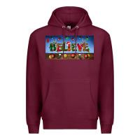 Burgundy christmas believe license plate Premium Hoodie - BundleAndBundleShop