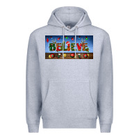 Heather Grey christmas believe license plate Premium Hoodie - BundleAndBundleShop
