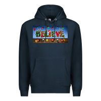 Navy christmas believe license plate Premium Hoodie - BundleAndBundleShop
