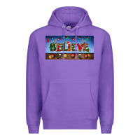 Purple christmas believe license plate Premium Hoodie - BundleAndBundleShop