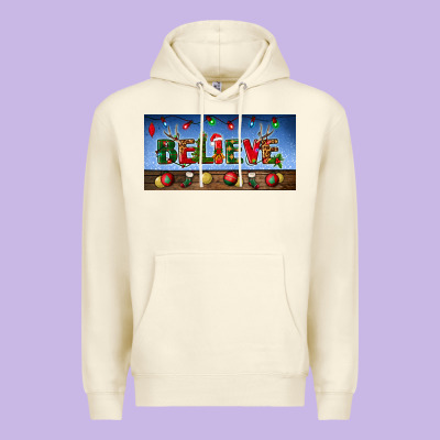 Christmas Believe License Plate Premium Hoodie Designed By Bundleandbundleshop