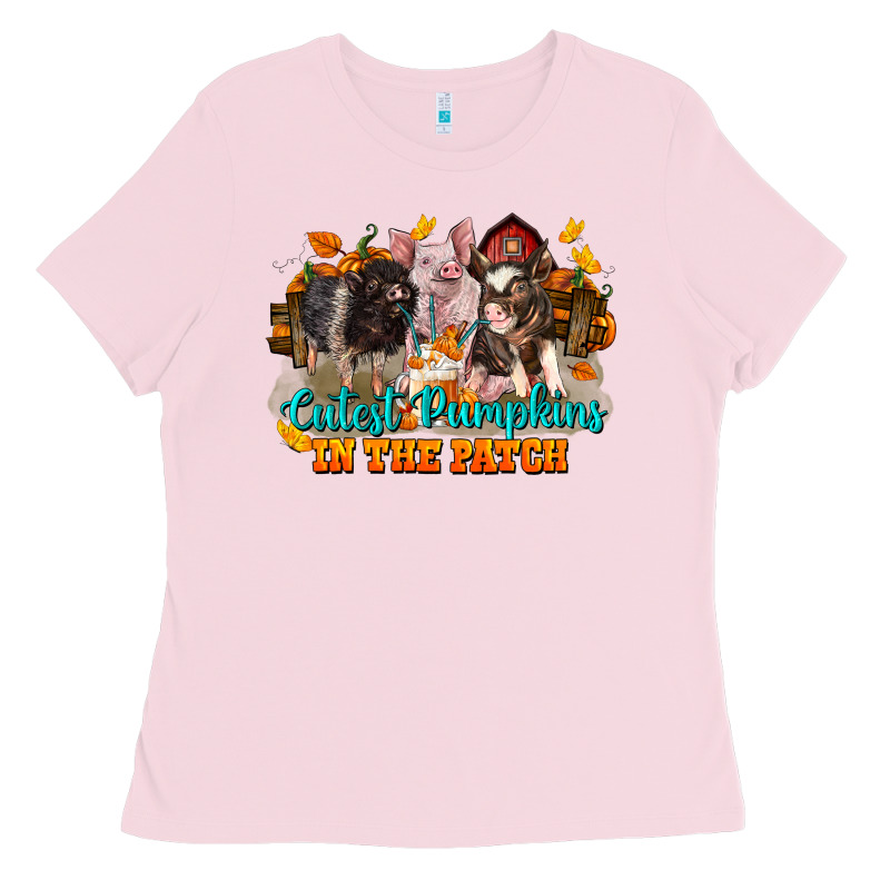 Fall Cutest Pumpkin In The Patch Pig Ladies Tee by LillyAllenDesigns | Teevron
