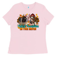 Bubblegum Pink Fall Cutest Pumpkin In The Patch Pig Ladies Tee - LillyAllenDesigns
