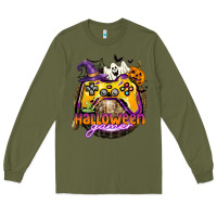 Army Green halloween gamer Long Sleeve Tee - CowGirlArtShop