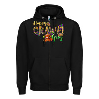 Black Happy crawdi Gras Zipper Hoodie - LillyAllenDesigns
