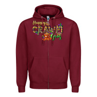Burgundy Happy crawdi Gras Zipper Hoodie - LillyAllenDesigns