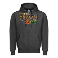 Charcoal Heather Happy crawdi Gras Zipper Hoodie - LillyAllenDesigns