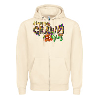 Sandshell Happy crawdi Gras Zipper Hoodie - LillyAllenDesigns