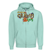 Seafoam Happy crawdi Gras Zipper Hoodie - LillyAllenDesigns