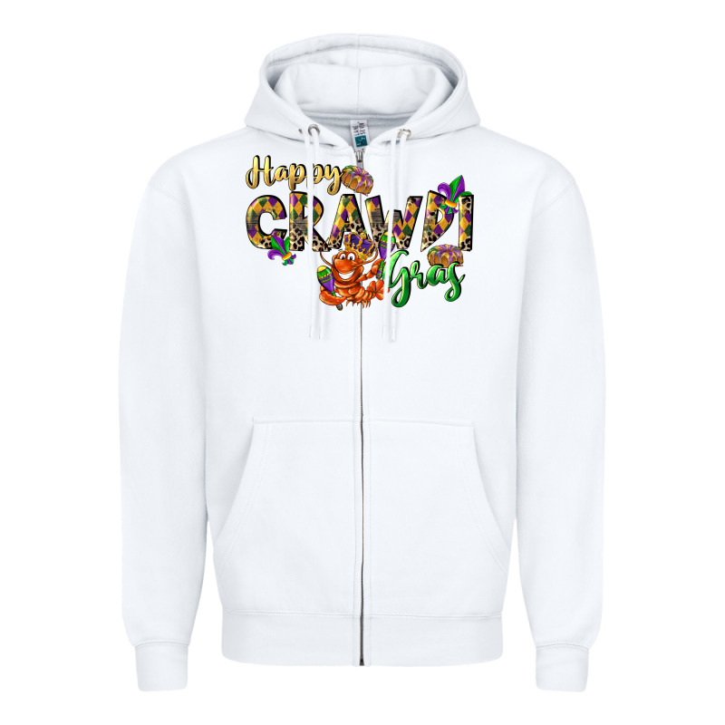 Happy Crawdi Gras Zipper Hoodie by LillyAllenDesigns | Teevron