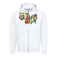 White Happy crawdi Gras Zipper Hoodie - LillyAllenDesigns