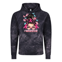 Cloud Black Warrior Cancer messy bun Cancer Awareness Vintage Hoodie - HowdyJamesFarm