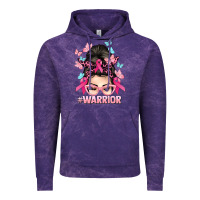 Cloud Purple Warrior Cancer messy bun Cancer Awareness Vintage Hoodie - HowdyJamesFarm