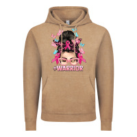 Vintage Coffee Warrior Cancer messy bun Cancer Awareness Vintage Hoodie - HowdyJamesFarm