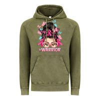 Vintage Olive Warrior Cancer messy bun Cancer Awareness Vintage Hoodie - HowdyJamesFarm