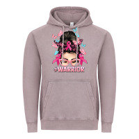 Warrior Cancer Messy Bun Cancer Awareness Vintage Hoodie | Teevron