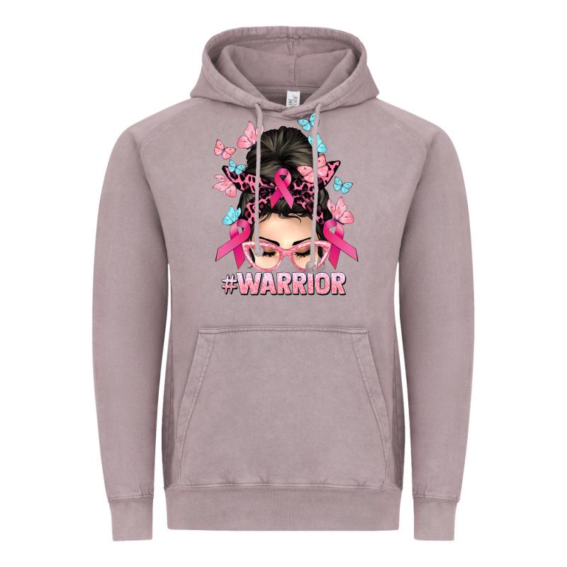 Warrior Cancer Messy Bun Cancer Awareness Vintage Hoodie by HowdyJamesFarm | Teevron