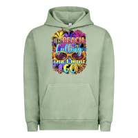 Pigment Oil Green the beach is calling and i must go Urban Hoodie - BarkalooDesign