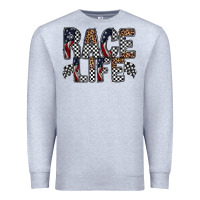 Heather Grey race life Premium Sweatshirt - RacoonDesign