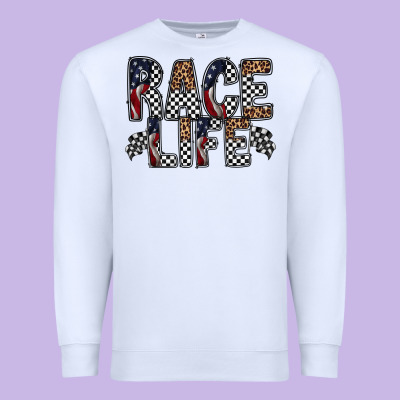 Race Life Premium Sweatshirt Designed By Racoondesign