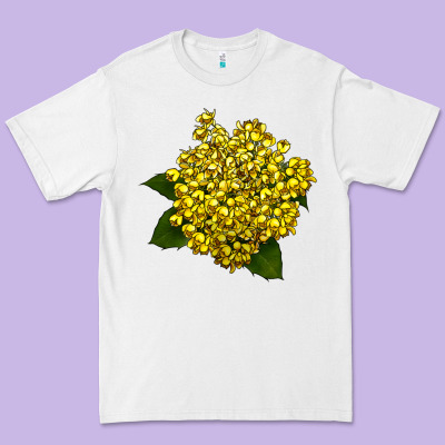 Oregon Grape Flower Illustrations Premium Tee Designed By Lillyallendesigns