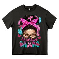 Asphalt Warrior Mom Messy Bun With Flowers Heavy Core Tee - BundleAndBundleShop