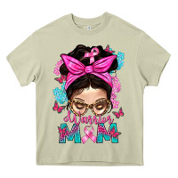 Mossy Warrior Mom Messy Bun With Flowers Heavy Core Tee - BundleAndBundleShop