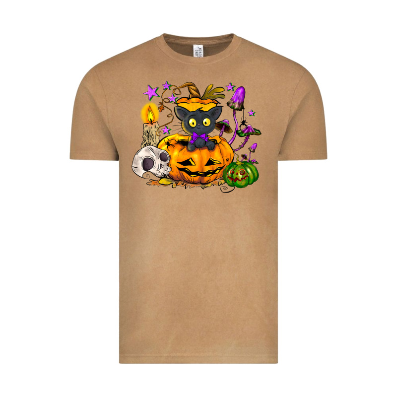 Black Cat Pumpkin Vintage Tee by NancyCooperArtShop | Teevron