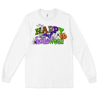White happy halloween Long Sleeve Tee - CowGirlArtShop