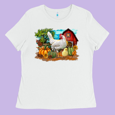 Fall Chicken Ladies Tee Designed By Lillyallendesigns