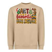 Mushroom Santa's Favorite Bus Driver Heavyweight Sweatshirt - BundleAndBundleShop