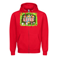 Red Oh how he loves us Easter Day Zipper Hoodie - LillyAllenDesigns