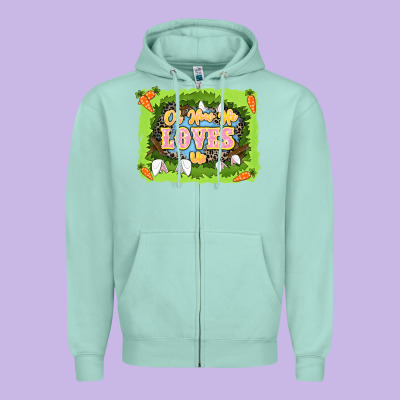 Oh How He Loves Us Easter Day Zipper Hoodie Designed By Lillyallendesigns