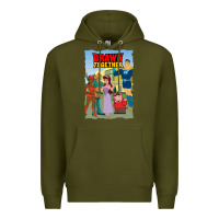 Army Green drawn together Premium Hoodie - lanVoArt