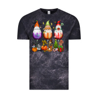 Cloud Black Hallothanksmas wine glasses and gnomes Vintage Tee - texasbilliewilder